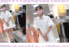 大開脚でPから陰部がハミ出しに巨乳と乳首がポロリ!清楚系店員のお顔全身じっくり堪能!パンチラ盗撮