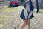 青チェ制服で遠隔ローター飛びっ子を装着して外出してきましたっ♡