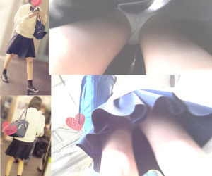 【パンチラ制服女子❤018】ショートカット美少女の白Ⓟ＆黒Ⓟ❤5日分！